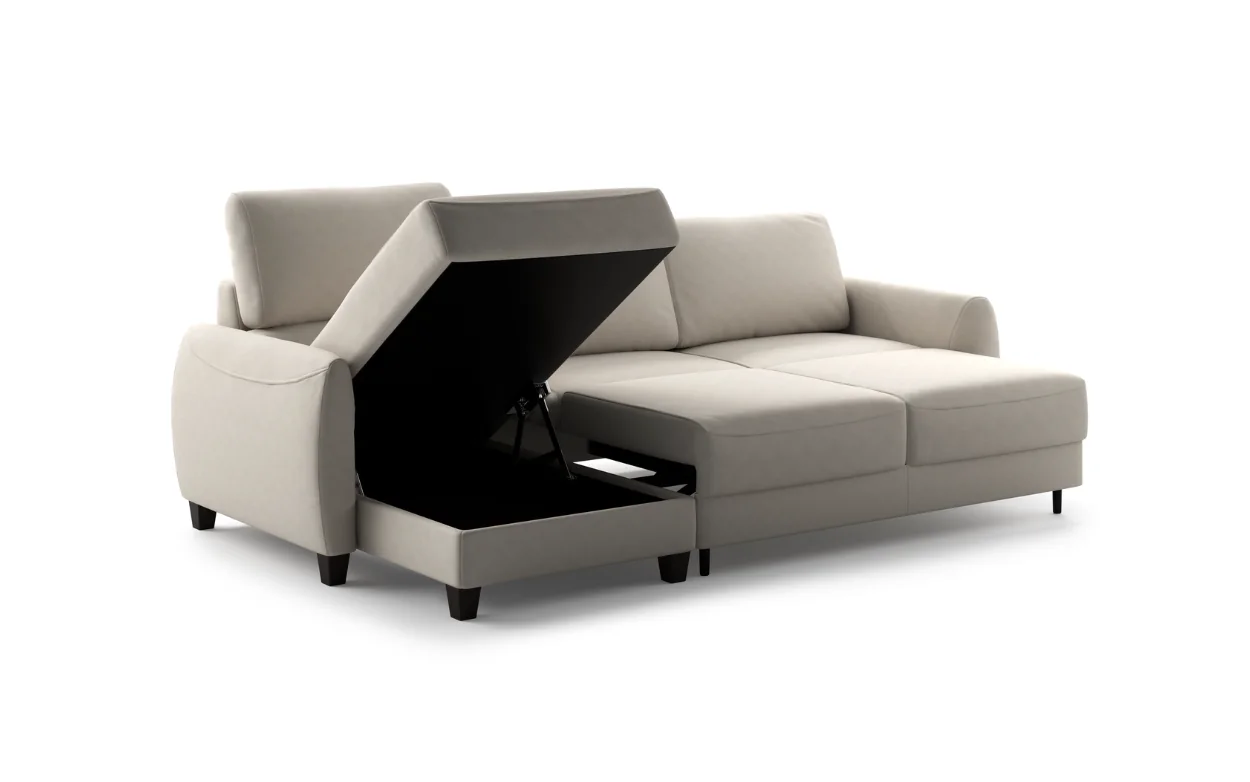 Delta kampinė sofa-lova, suomiškas dizainas, MABAS